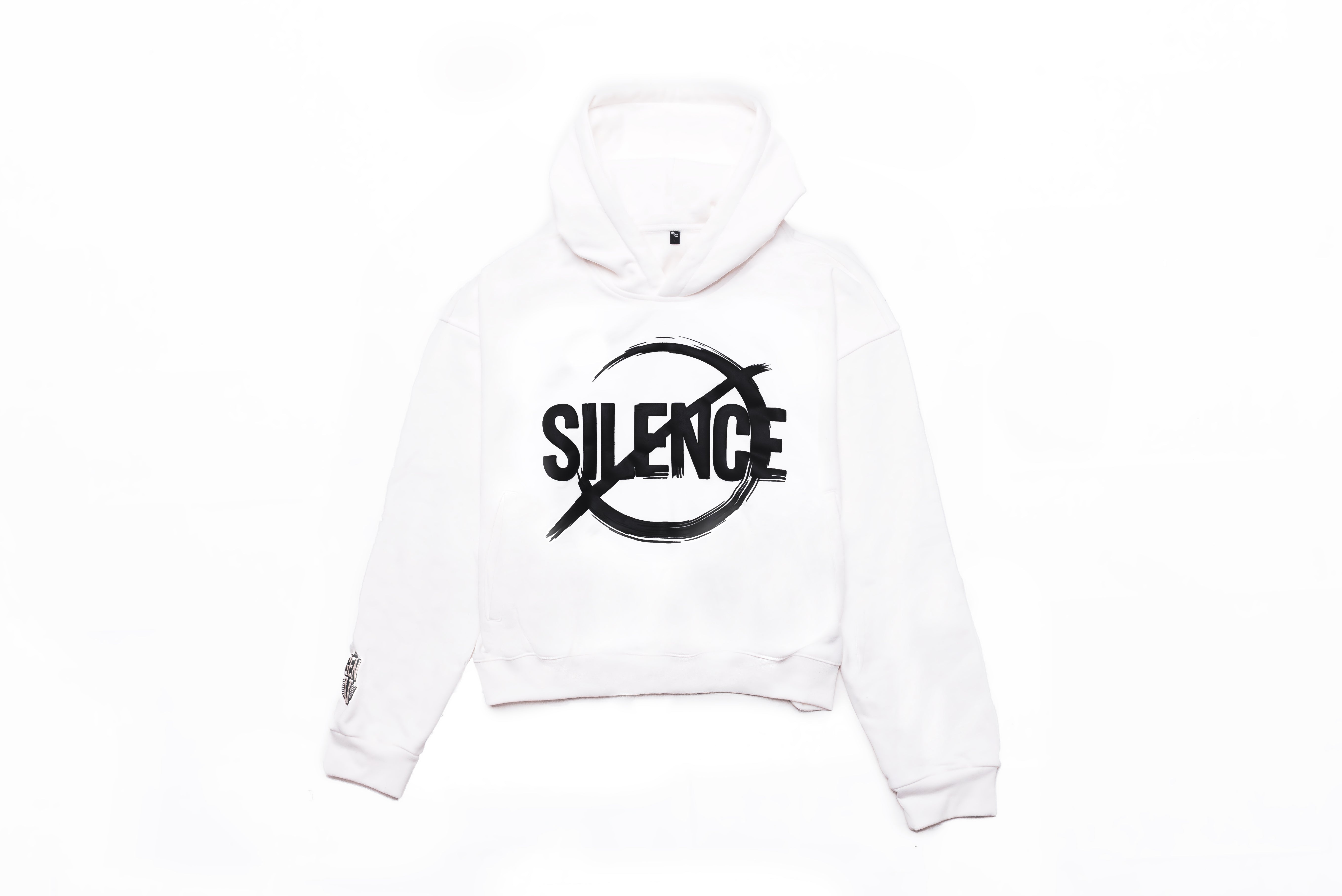 White"NO SILENCE" Hoodie